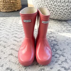 Girls Pink Hunter Boots Size 12